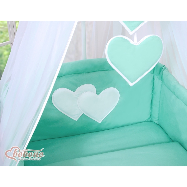 Beddengoed voor Babybed 11 st met Hemel Hemeltje - Harten Mint