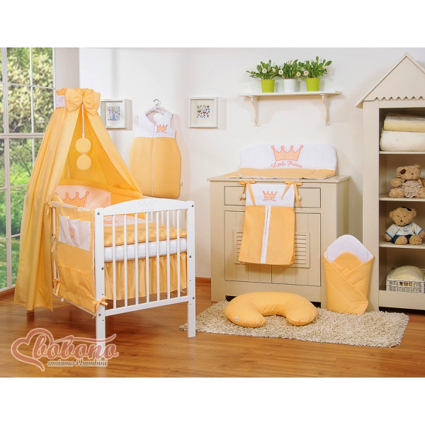 Beddengoed voor Babybed 11 st met Hemeltje -  Perzik Little Prince Princess