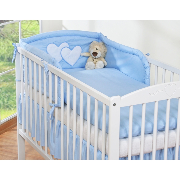 Beddengoed voor Babybed 2 st - Harten Blauw