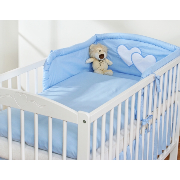 Beddengoed voor Babybed 2 st - Harten Blauw