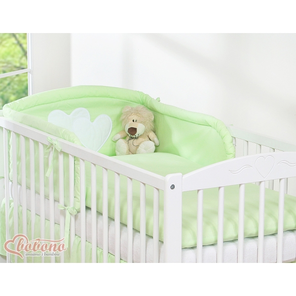 Beddengoed voor Babybed 2 st - Harten Groen