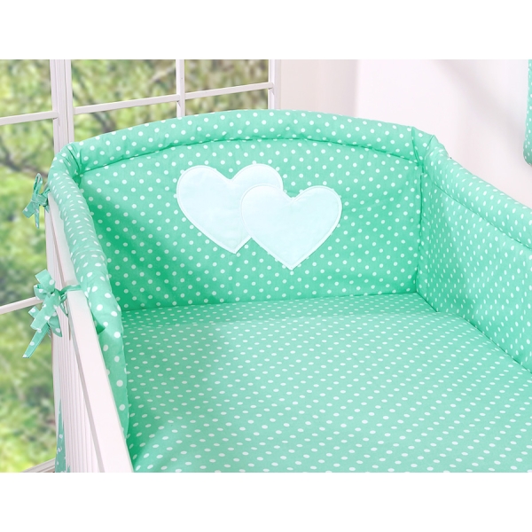 Beddengoed voor Babybed 2 st - Harten Mint