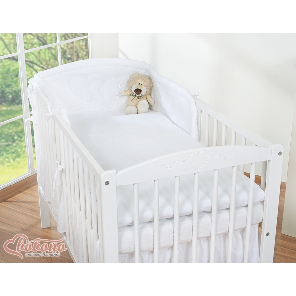 Beddengoed voor Babybed 2 st - Harten Wit