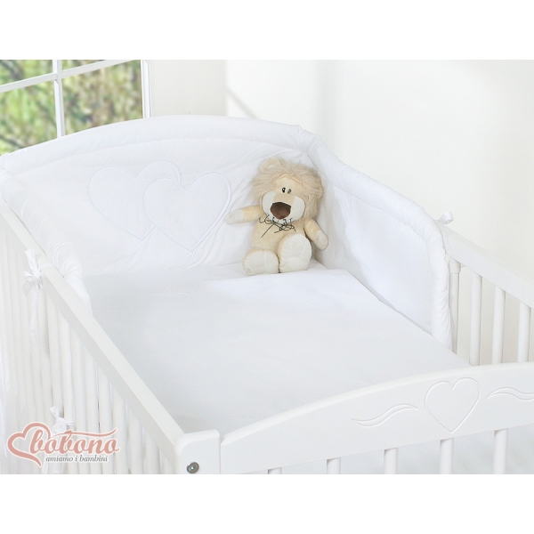 Beddengoed voor Babybed 2 st - Harten Wit