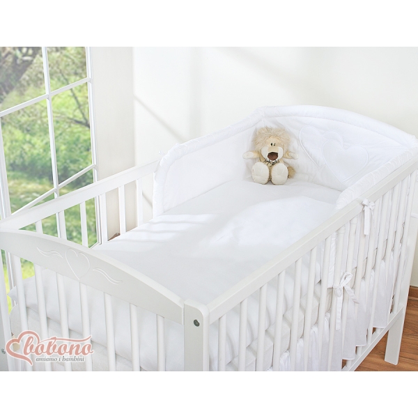 Beddengoed voor Babybed 2 st - Harten Wit