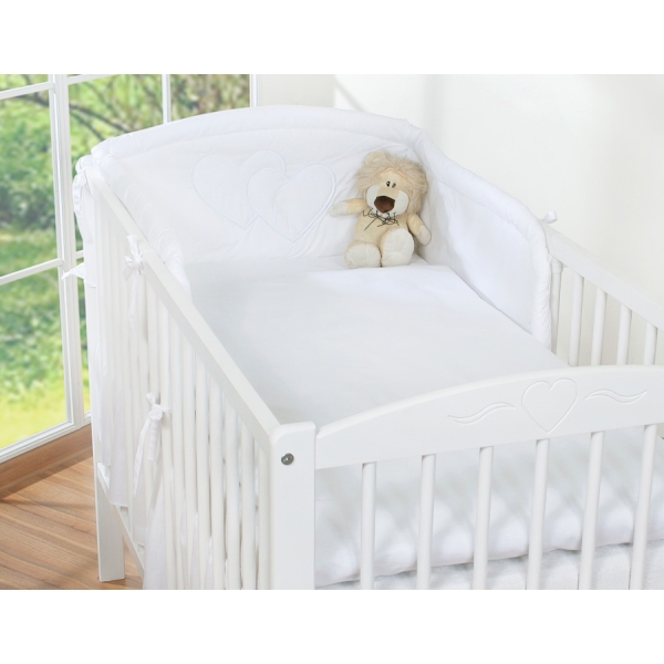 Beddengoed voor Babybed 2 st - Harten Wit