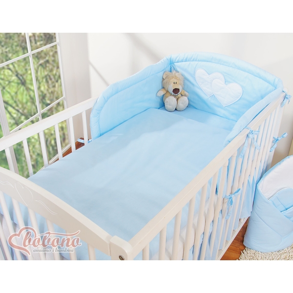 Beddengoed voor Babybed 3 st - Harten Blauw Snijder