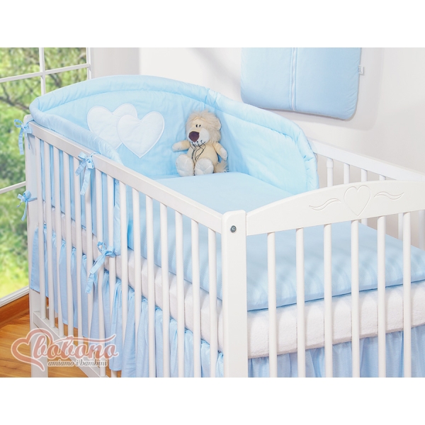 Beddengoed voor Babybed 3 st - Harten Blauw Snijder