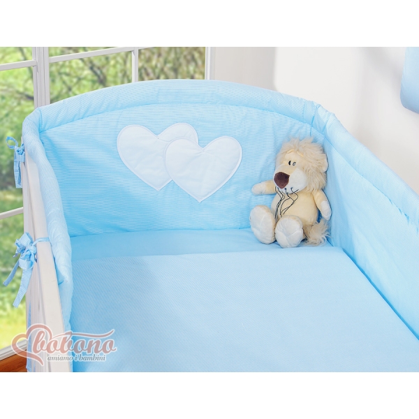 Beddengoed voor Babybed 3 st - Harten Blauw Snijder