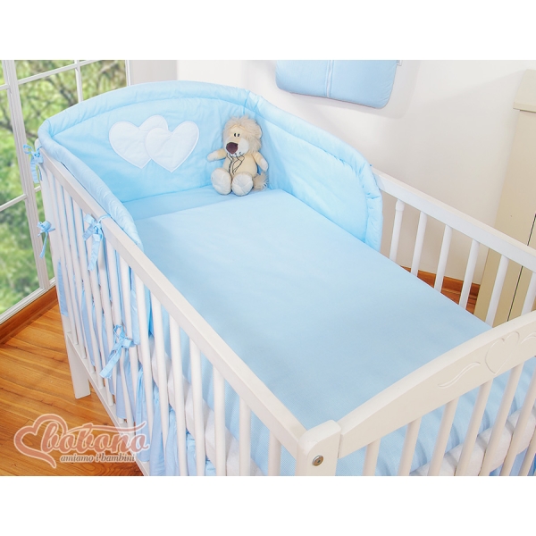 Beddengoed voor Babybed 3 st - Harten Blauw Snijder