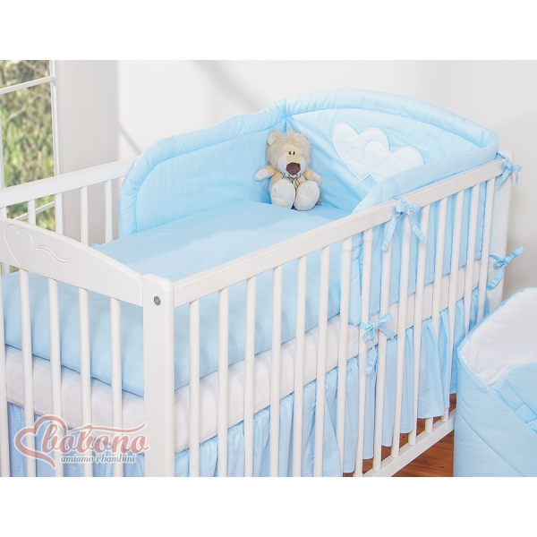 Beddengoed voor Babybed 3 st - Harten Blauw Snijder