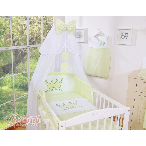 Beddengoed voor Babybed 7 st met Hemel Klamboe -  Groen Little Prince Princess