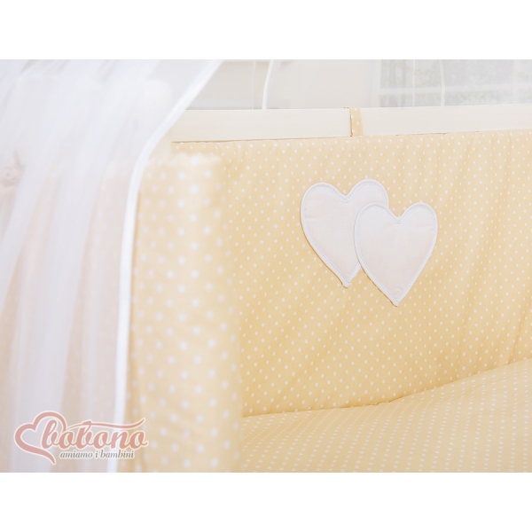 Beddengoed voor Bijzetbed Baby  6 st FABIO Beige Polkaprikker