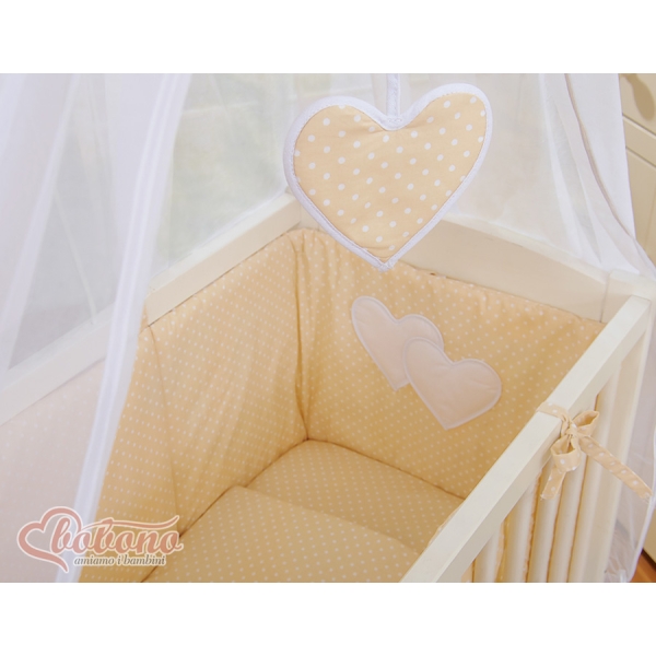 Beddengoed voor Bijzetbed Baby  6 st FABIO Beige Polkaprikker