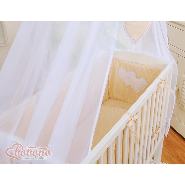 Beddengoed voor Bijzetbed Baby  6 st FABIO Beige Polkaprikker