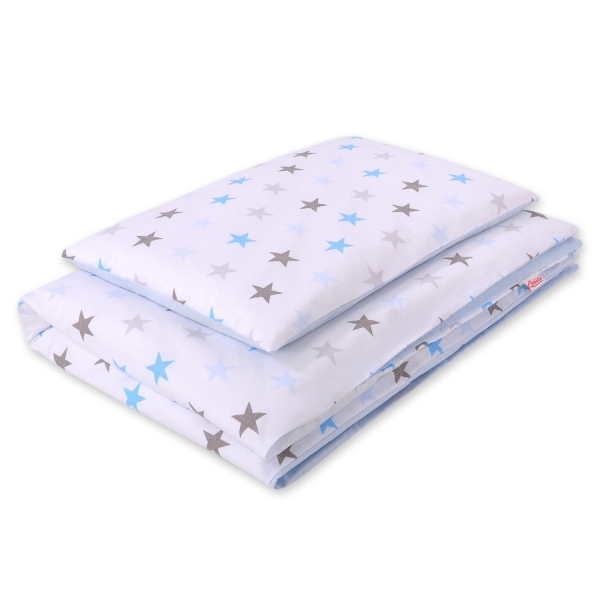 Beddengoed voor Kinderbed 2 dele 140x200 Junior Grijs Blauw Sterren