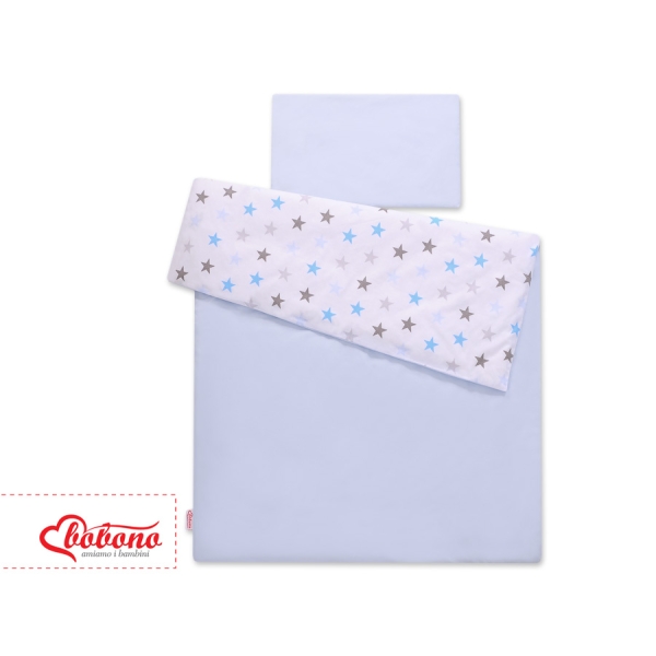 Beddengoed voor Kinderbed 2 dele 140x200 Junior Grijs Blauw Sterren