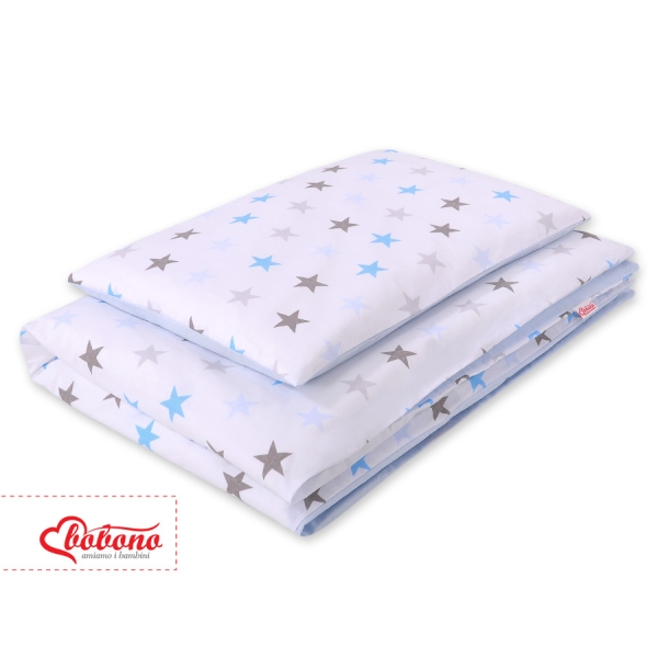 Beddengoed voor Kinderbed 2 dele 140x200 Junior Grijs Blauw Sterren