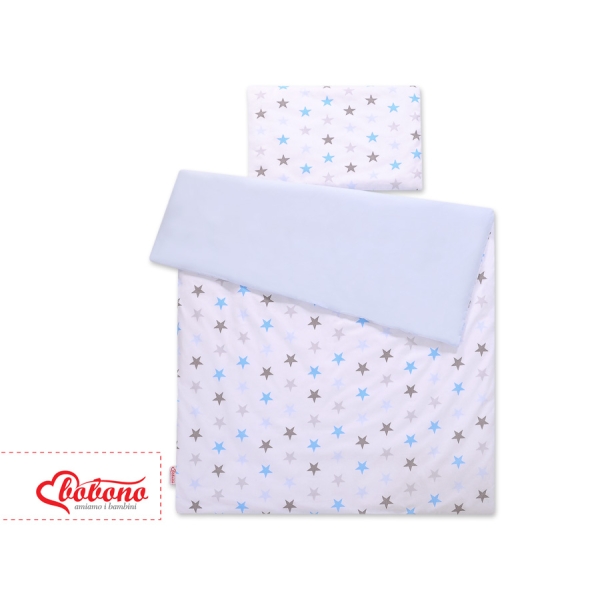 Beddengoed voor Kinderbed 2 dele 140x200 Junior Grijs Blauw Sterren