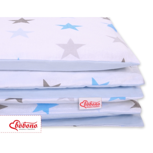 Beddengoed voor Kinderbed 2 dele 140x200 Junior Grijs Blauw Sterren