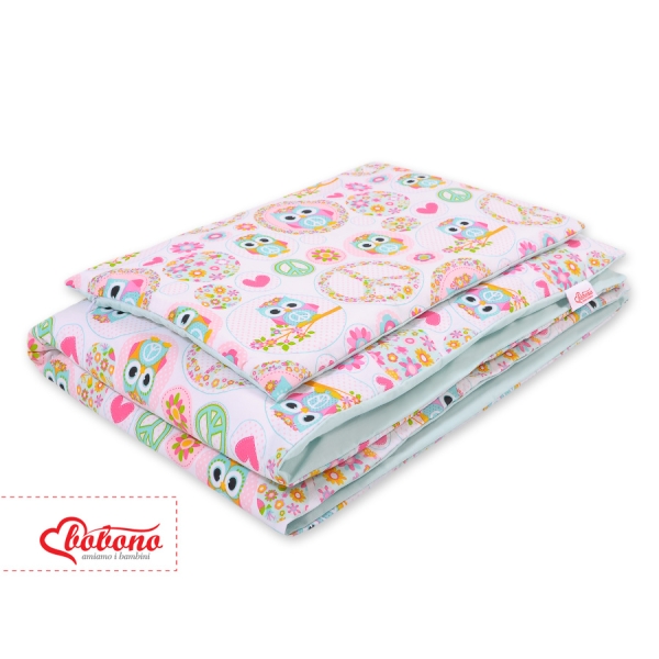 Beddengoed voor Kinderbed  2 delen 100x135 Mini Gelukkige Uilen