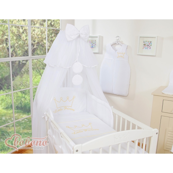Beddengoed voor Kinderbed 5 st met Klamboe -  Wit Little Prince Princess