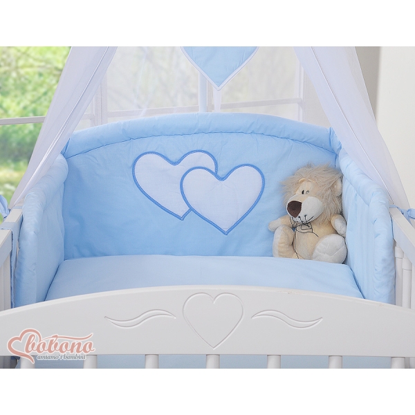 Beddengoed voor Kinderbed 7 st met Hemeltje - Harten Blauw