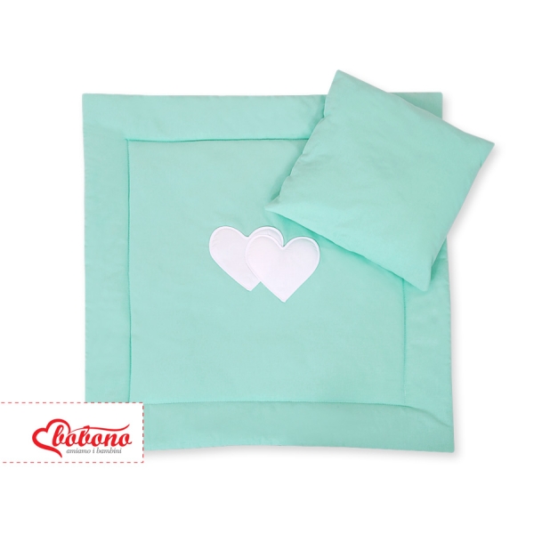Beddengoed voor Kinderwagen 2 st - Harten Mint