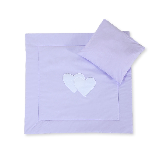 Beddengoed voor Kinderwagen 2 st - Harten Purper