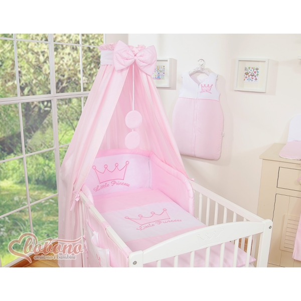 Beddengoed voor Ledikant 11 st met Hemeltje -  Roze Little Prince Princess