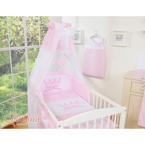 Beddengoed voor Ledikant 11 st met Hemeltje -  Roze Little Prince Princess