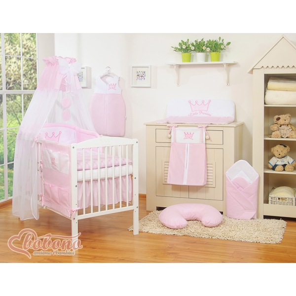Beddengoed voor Ledikant 11 st met Hemeltje -  Roze Little Prince Princess
