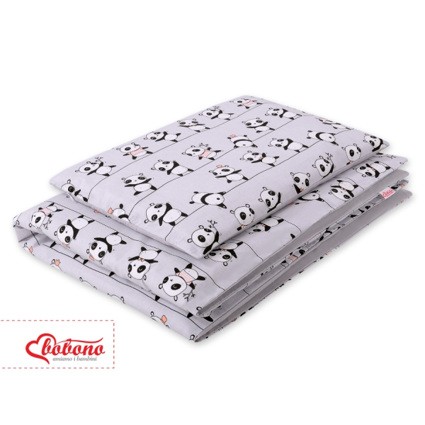 Beddengoed voor Ledikant 2 dele 140x200 Junior Grijs Panda
