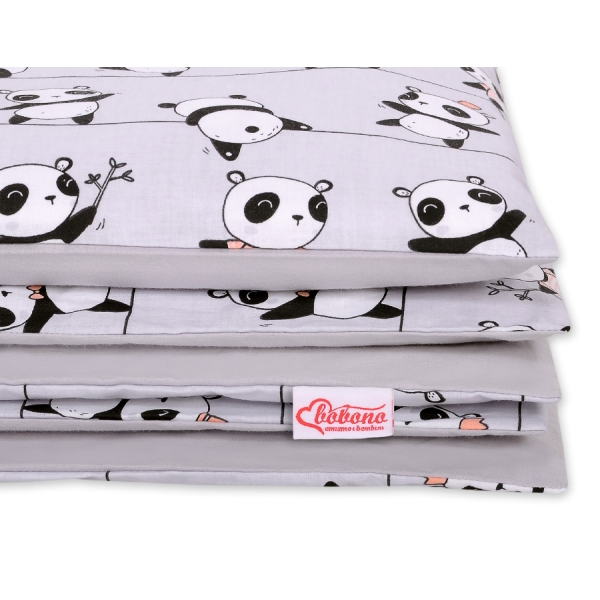 Beddengoed voor Ledikant 2 dele 140x200 Junior Grijs Panda
