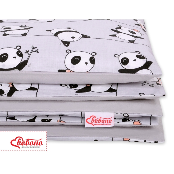 Beddengoed voor Ledikant 2 dele 140x200 Junior Grijs Panda