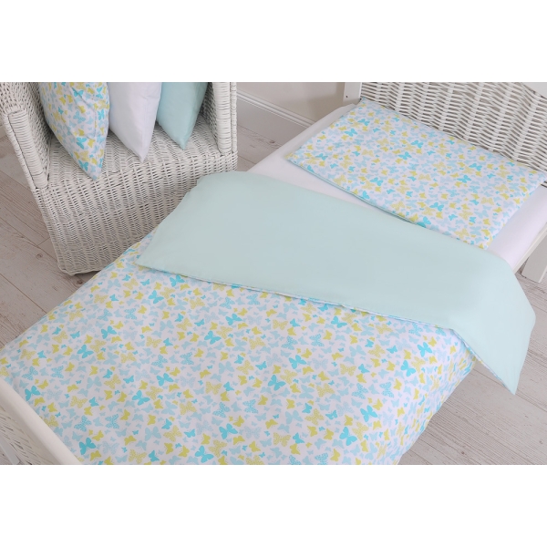 Beddengoed voor Ledikant 2 delen  100x135 Mini Blauw Vlinders