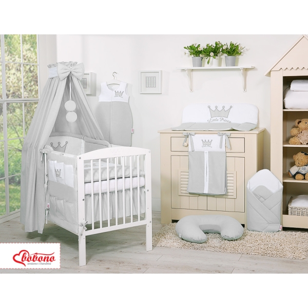 Beddengoed voor Ledikant 5 st met Hemeltje -  Grijs Little Prince Princess