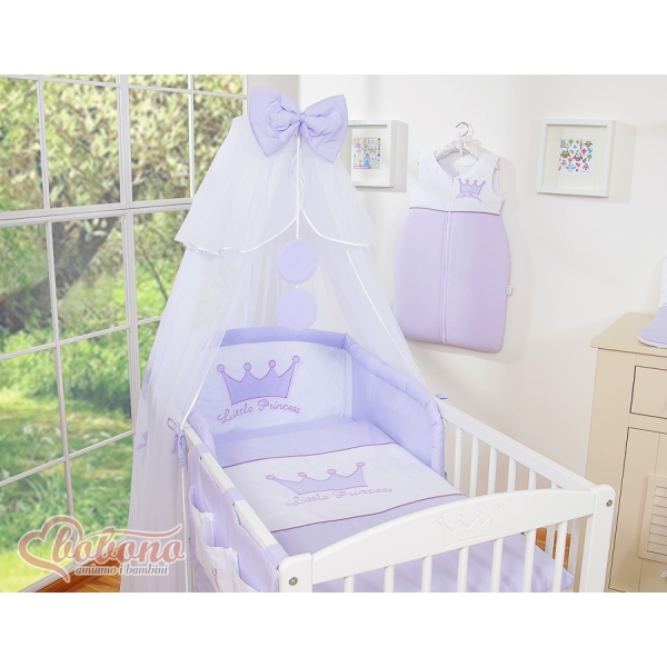 Beddengoedset  Ledikant 7 st met Klamboe - Purper Little Prince Princess
