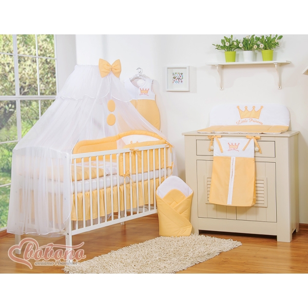 Beddengoedset met Hemeltje Klamboe voor Babybed 5 st -  Perzik Little Prince Princess