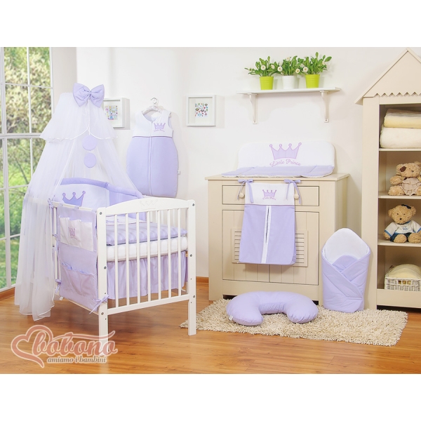 Beddengoedset met Hemeltje Klamboe voor Babybed 5 st -  Purper Little Prince Princess