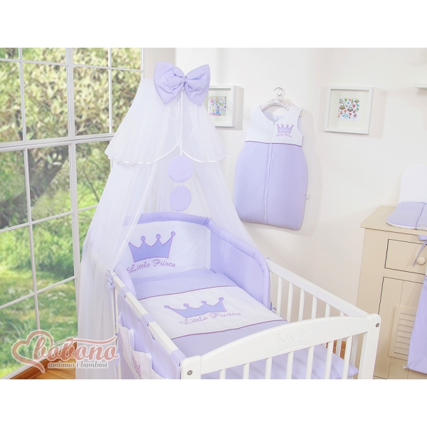 Beddengoedset met Hemeltje Klamboe voor Babybed 5 st -  Purper Little Prince Princess