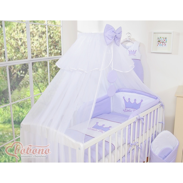 Beddengoedset met Hemeltje Klamboe voor Babybed 5 st -  Purper Little Prince Princess