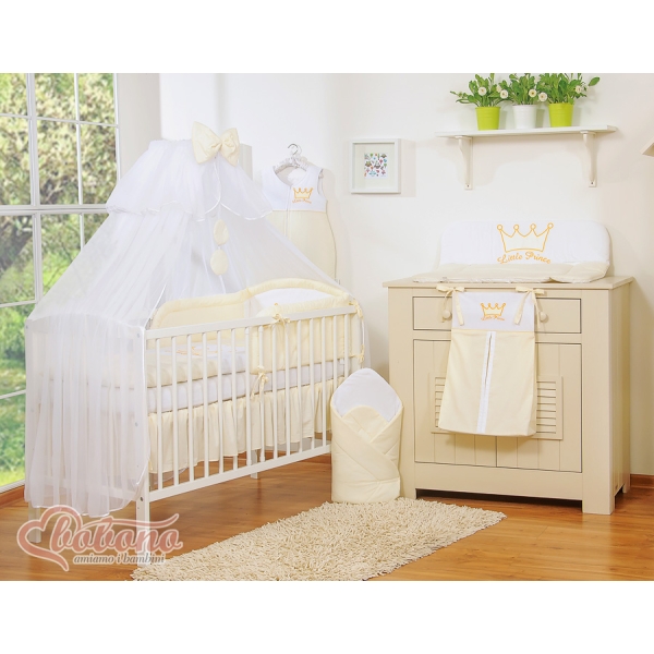 Beddengoedset voor Babybed 5 st met Klamboe -  Ivoor Little Prince Princess