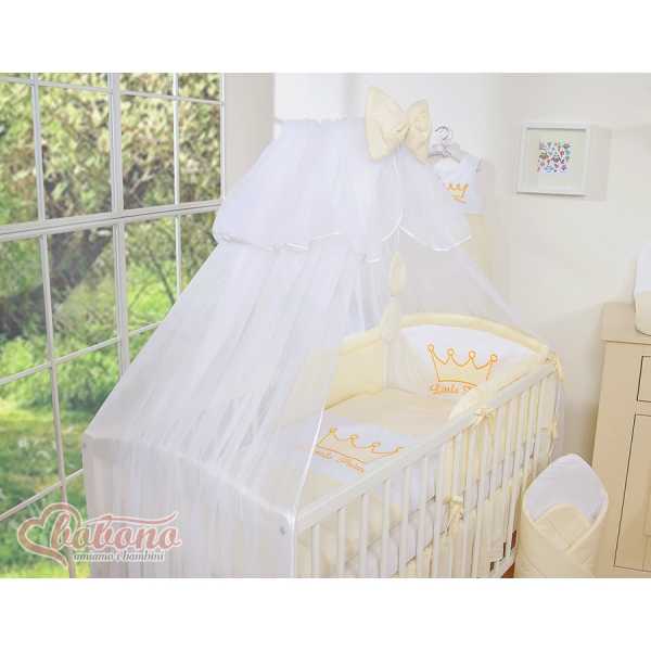 Beddengoedset voor Babybed 5 st met Klamboe -  Ivoor Little Prince Princess