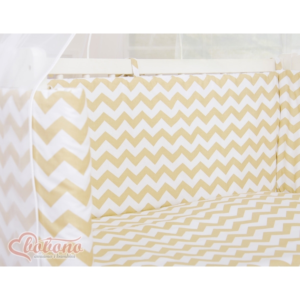Beddengoedset voor Bedkant Wieg  6 st FABIO Beige