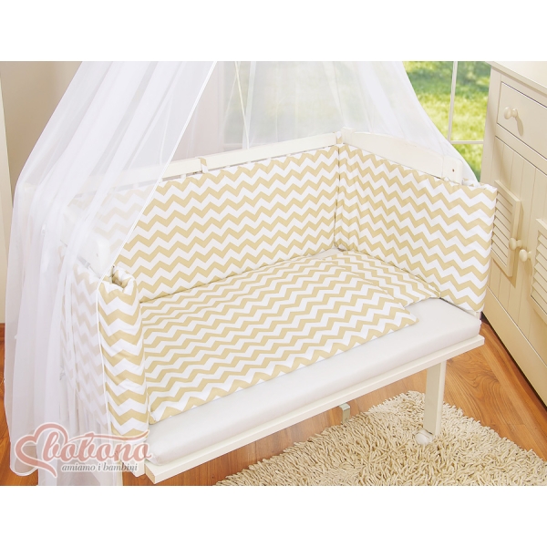 Beddengoedset voor Bedkant Wieg  6 st FABIO Beige