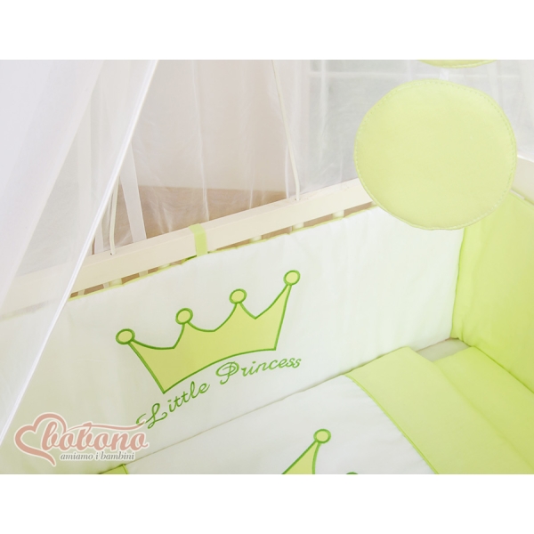 Beddengoedset voor Bijzetbed Baby  6 st FABIO Groen Little Prince Princess