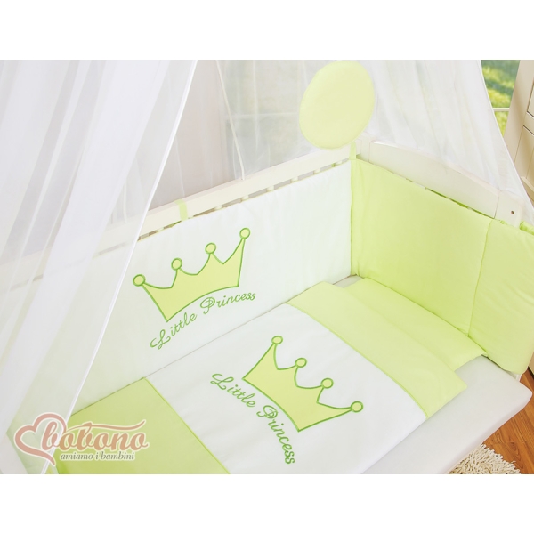 Beddengoedset voor Bijzetbed Baby  6 st FABIO Groen Little Prince Princess