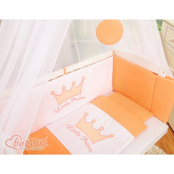 Beddengoedset voor Bijzetbed Baby  6 st FABIO Perzik Little Prince Princess