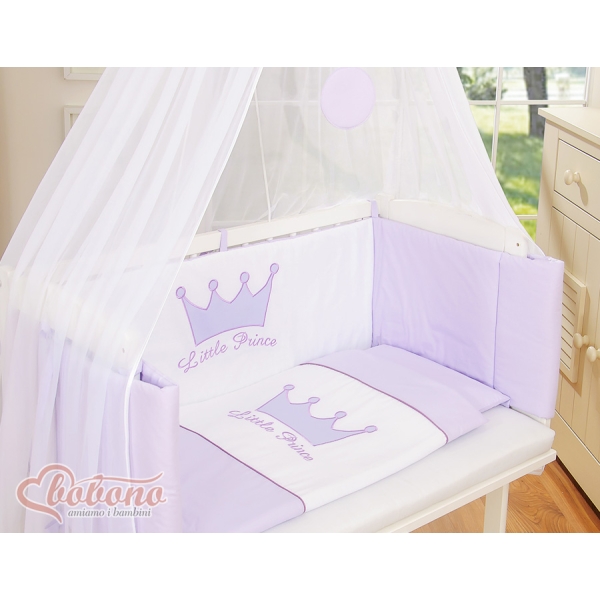 Beddengoedset voor Bijzetbed Baby  6 st FABIO Purper Little Prince Princess